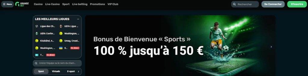 Grandz Bet Casino bonus bienvenue sport